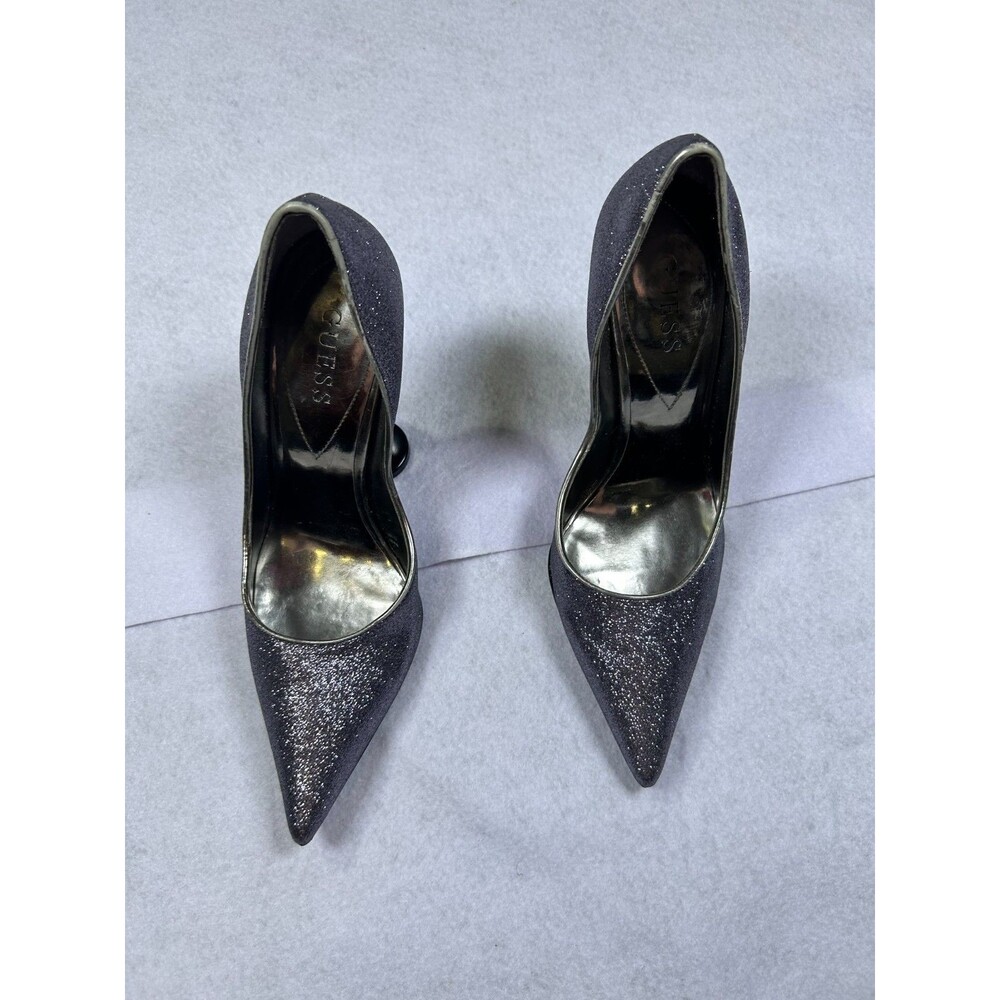 Guess Women’s Size 9M Glitter Pointed Toe Stiletto Pumps Silver Gray Heels - Picture 10 of 10